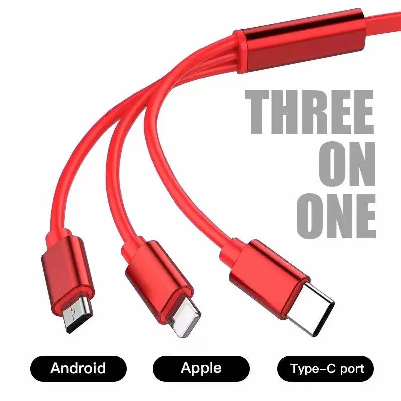 3 In 1 Data Cable Scalable Phone Fast Charging Cable Car Accessories For Alfa Romeo Giulietta Mito Giulia Stelvio Brera 147 156